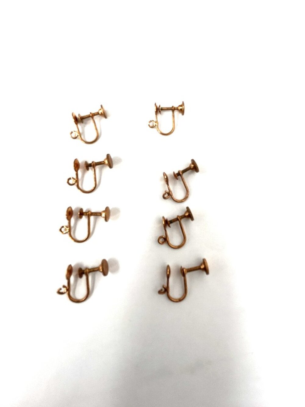 Lot of 8 Copper Adjustable Screw Back Earrings Craft Metalwork USA 6.8gr